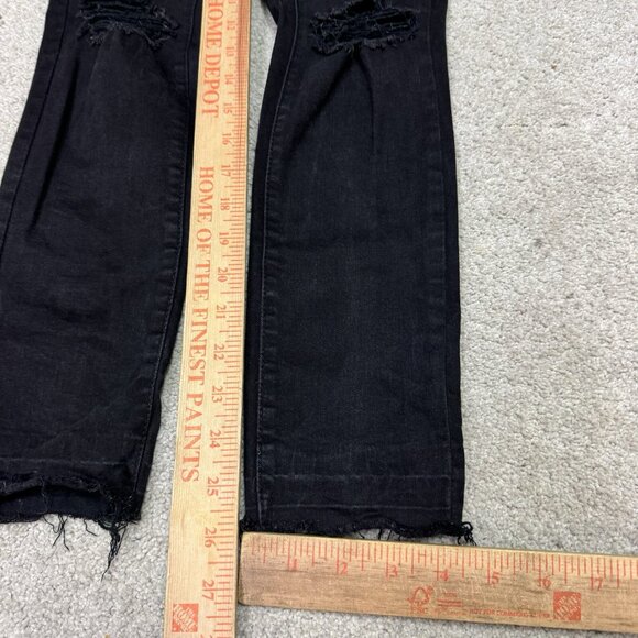 Garage Jeans Retro High Waist Jegging Black Distressed Pockets Size 5 - Picture 4 of 12